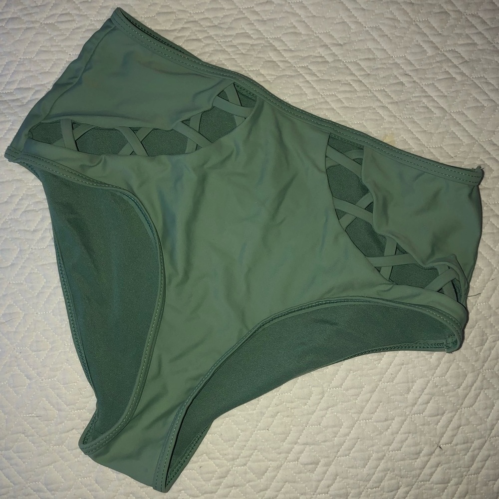 Cross Cut-Out Highrise Bathing Suit Bottoms